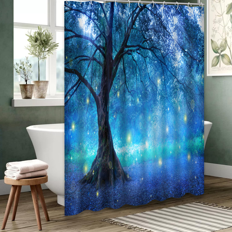 Rideau de douche à 12 crochets Fantasy Forest, L 72 po x l 84 po