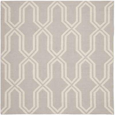 Tapis gris / ivoire en laine tissé à la main et à plat Rodgers