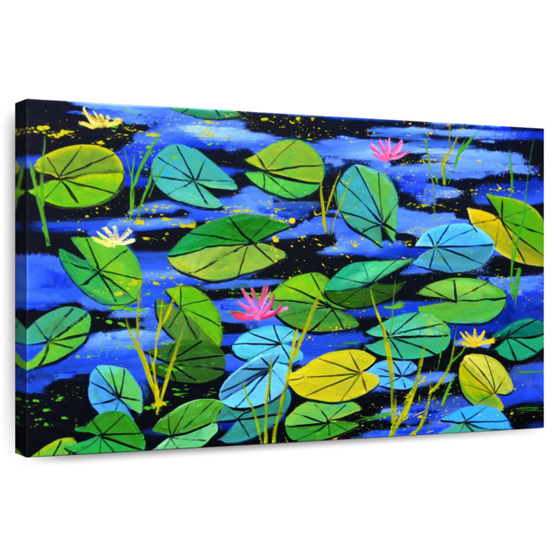 Harnek Pink Waterlilies, 26" H x 39" W