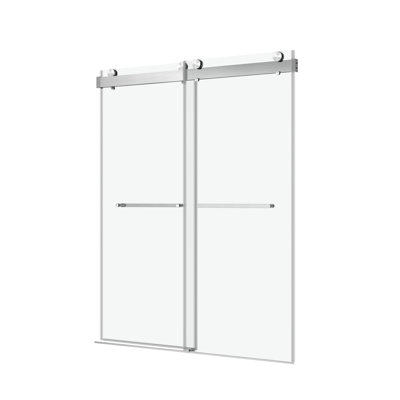 68'' - 72'' W x 76'' H Double Sliding Frameless Shower Door with Clear Glass