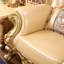 European-style Solid Wood Carved Leather Chair Leather Armchair