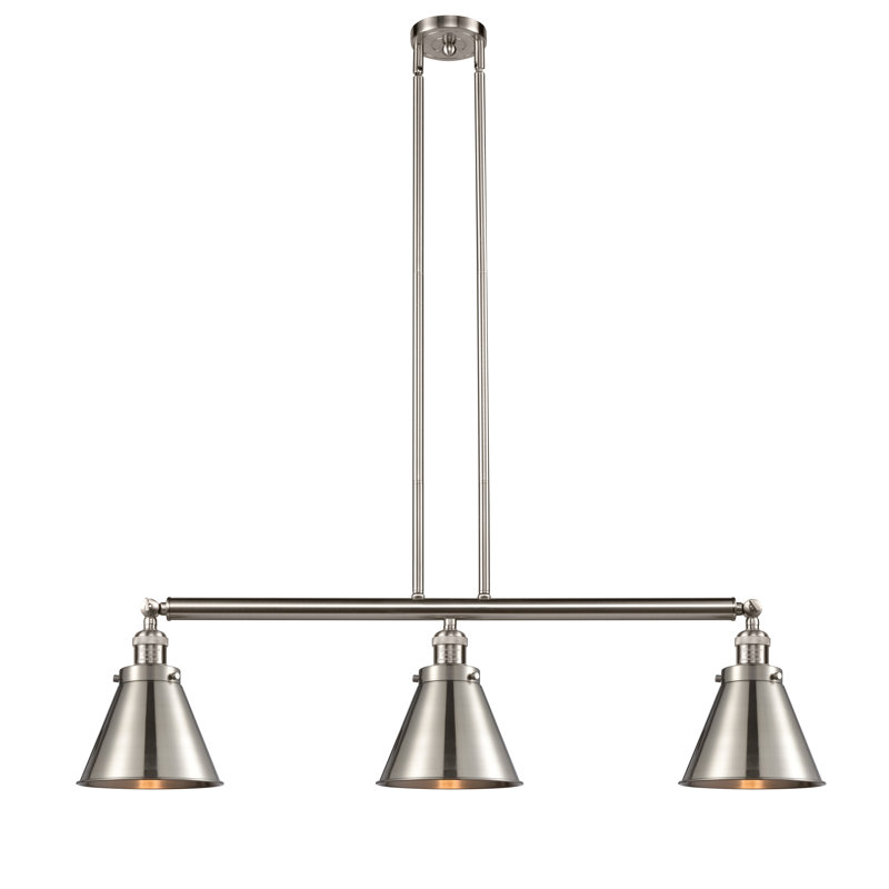 Donovan 3 - Light Kitchen Island Pendant, 6 Watt Vinage LED Bulb, Polished Chrome, Polished Chrome