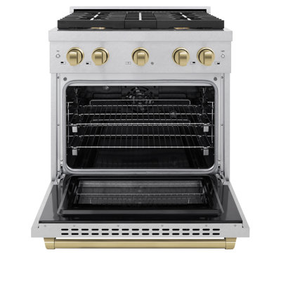 ZLINE Autograph 30" Paramount Dual Fuel DuraSnow® Range w/ 4 Burners & Bronze Accents (SDRSZ-30-CB)
