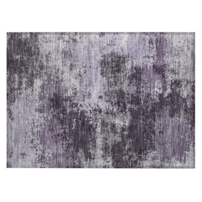 Machine Washable Indoor/Outdoor Xhevrie Purple Rug