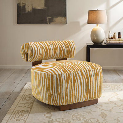 Fauteuil d'appoint 1 pièce cylindrique en mousse à haute densité zébrée L 30,3 po x l 33,1 po x H 26,2 po jaune