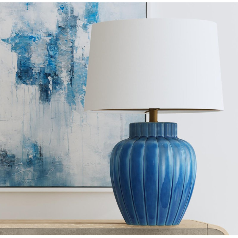 Auburn 26" Glazed Blue Ceramic Table Lamp