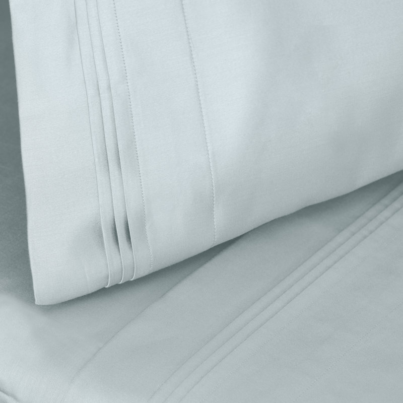 Arling 1000 Thread Count Luxury Certified Egyptian Cotton 2 Piece Sateen Pillowcase, King Pillowcase, Baby Blue