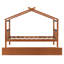 Lit simple en bois avec lit gigogne simple, noyer (VIEUX SKU: WF300800AAL)