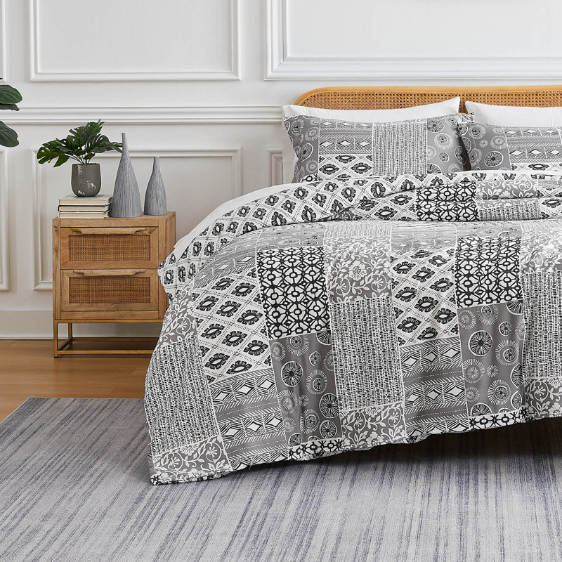 Gray King Reversible Down Alternative Microfiber Comforter Set