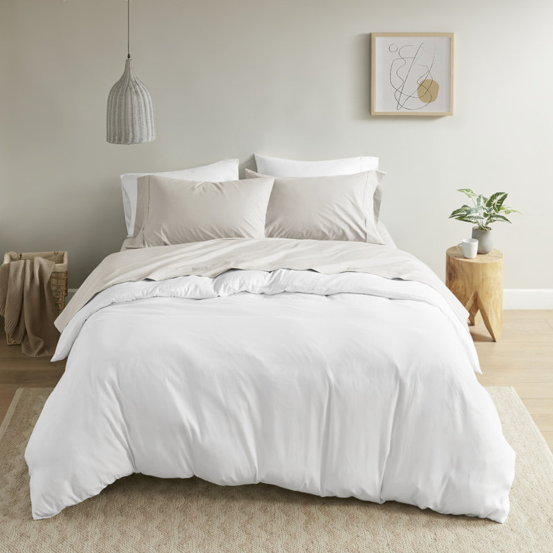 Full White Cotton Percale Sheet Set