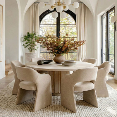 19" Upholstered Chenille Dining Armchair