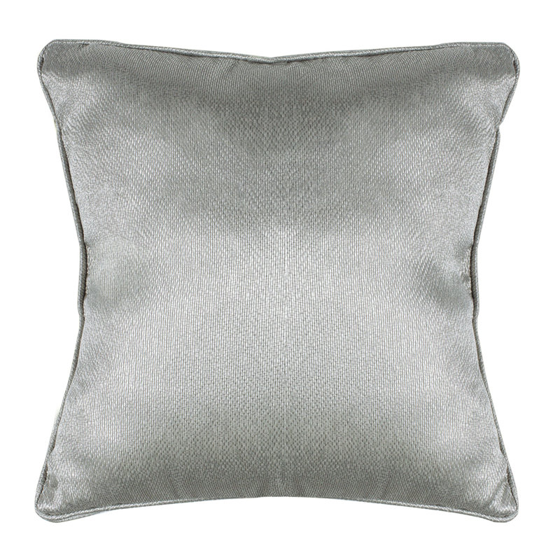 Raelyn 18" Square Light Grey Metallic Plush Pillow