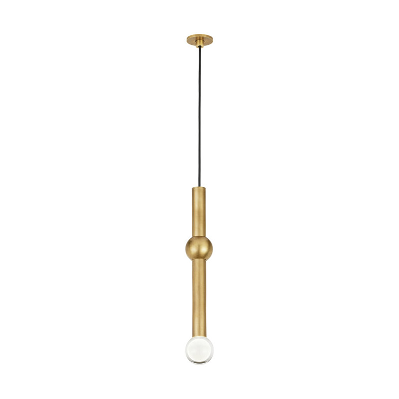 Guyed 1 - Light LED Pendant, Natural Brass