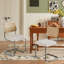 Chaise d'appoint rembourrée Crumley avec dossier en rotin et structure en acier-302628412-321937466