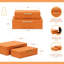 Ensemble de boîtes décoratives rectangulaires Lusan - faux chagrin orange-2034185386