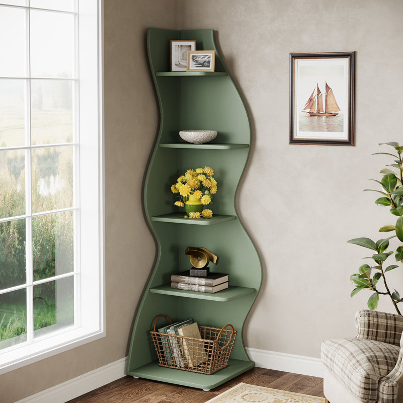 Arhab Corner Bookcase, Green