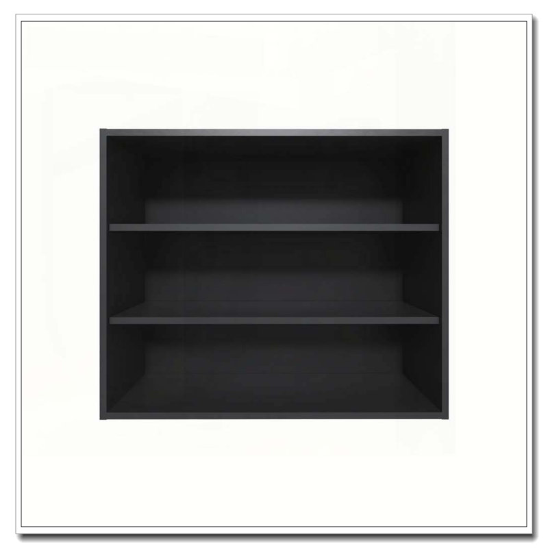 Armoire murale noire avec rangement ouvert, H 30 po x l 36 po x P 12 po, Noir