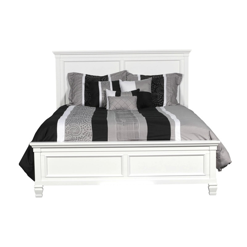 Lit plateforme Huybert, Blanc, Double