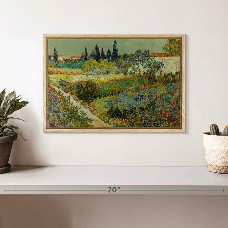 Jardin à Arles, Cadre flottant en bois naturel, 13 po x 9 po
