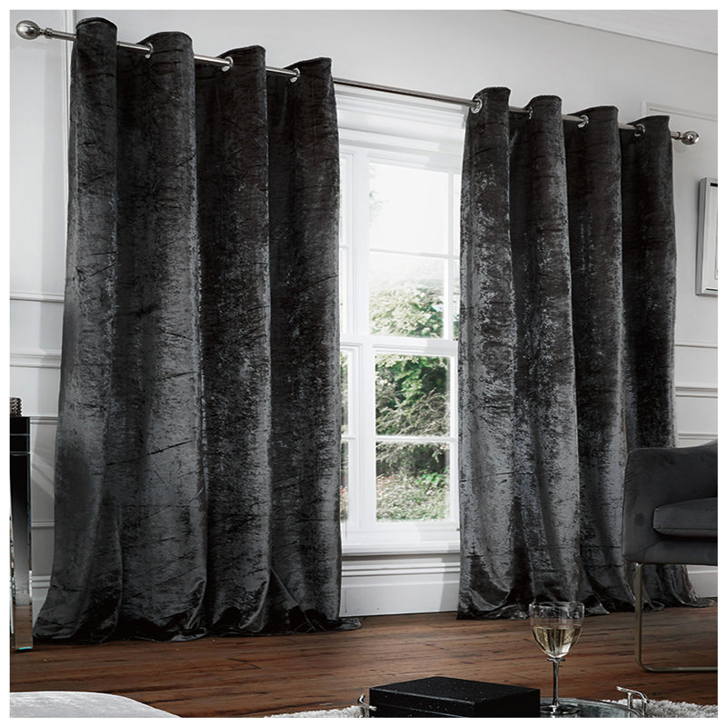 Blackout Curtain, 229cm Width x 229cm Drop, Charcoal