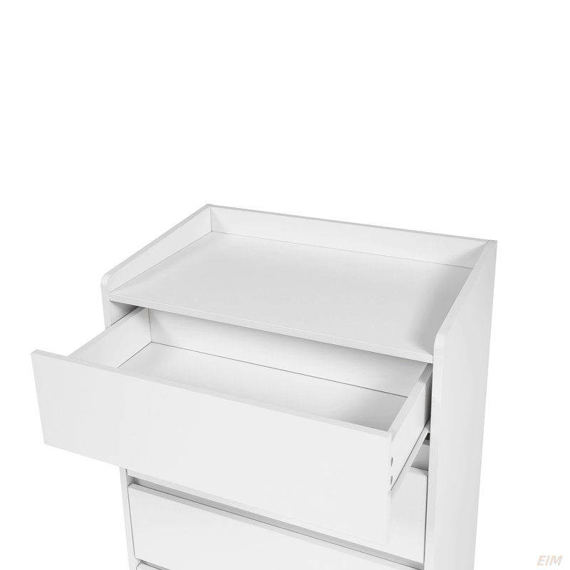 Ranjan 25.59'' 4 Drawer Dresser, Chest of Drawers Without Handle, Dresser for Bedroom 100% Waterproof, Modern Wooden Cabinet with Sturdy Frame for Living Room, Entryway, Bedroom, Hallway, Office