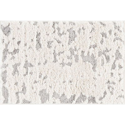 Romanie Contemporary Abstract Ivory/Gray Indoor Shag Area Rug