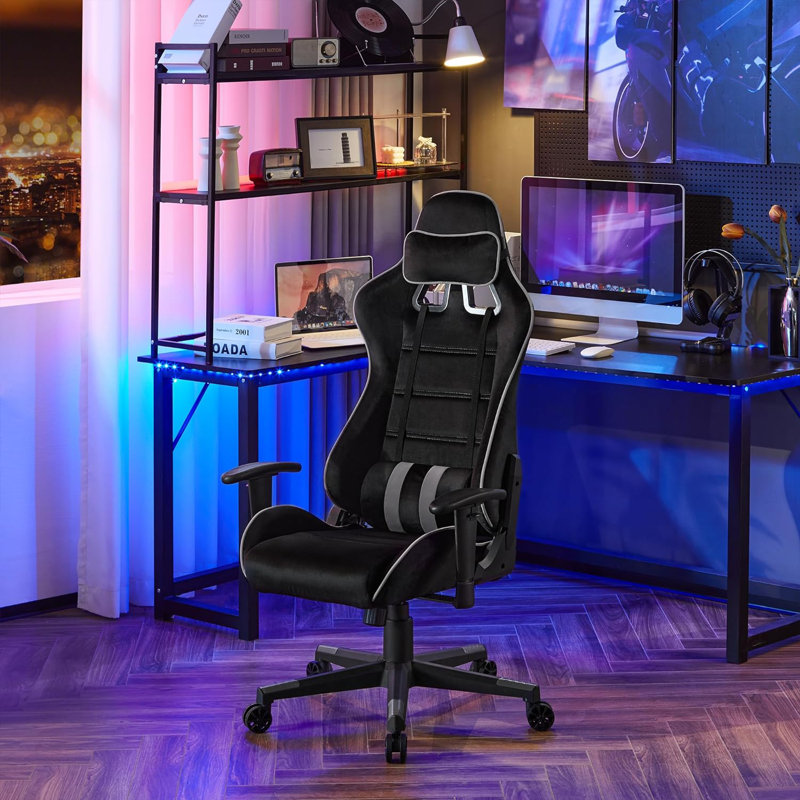 Inbox Zero Adjustable Reclining Ergonomic Swiveling PC & Racing Game Chair