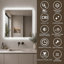 Miroir de meuble-lavabo 36 po x 36 po à DEL avec bande lumineuse givrée, 3 couleurs d'intensité variable et antibuée
