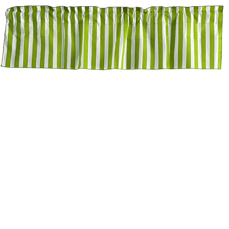 Cantonnière sur mesure en mélange de coton rayé Raice, Vert, L 58 po x L 28 po