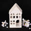 Cream Ceramic House Tealight Holder | Hand Finished Cosy Townhouse Design Decorative Candle Holder for Home Interior