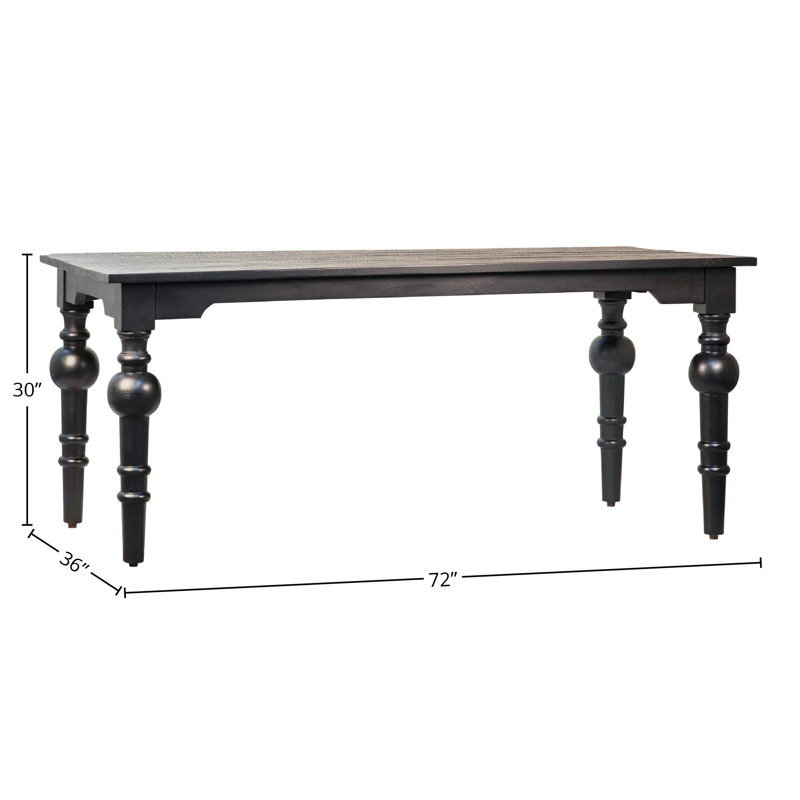36" Acacia Solid Wood Dining Table