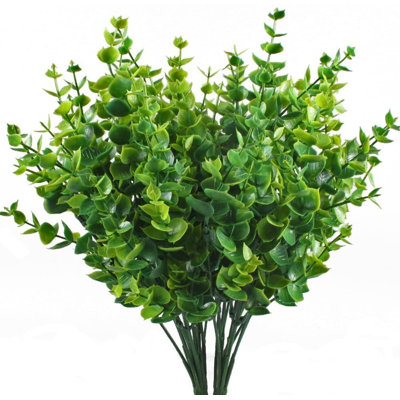 4 Pack Artificial Green Eucalyptus Bush For Home Table Office Outdoor Decoration