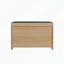 Banc de rangement pour hall d'entrée avec portes doubles, coussin confortable et lattes verticales-133348741-133348744