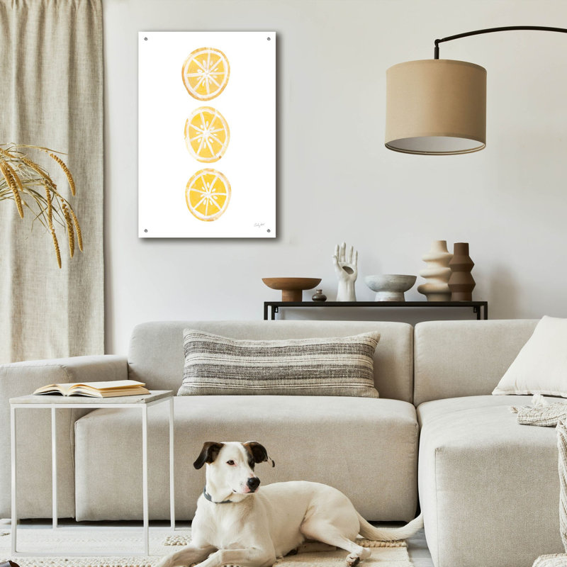  «Lemon Slices 2» par Courtney Prahl, art mural en verre acrylique, 24 po x 36 po, H 36 po x l 24 po