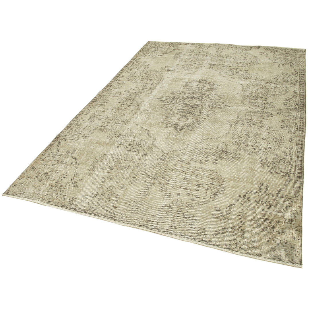 Vintage Beige Vintage Wool Handmade Area Rug