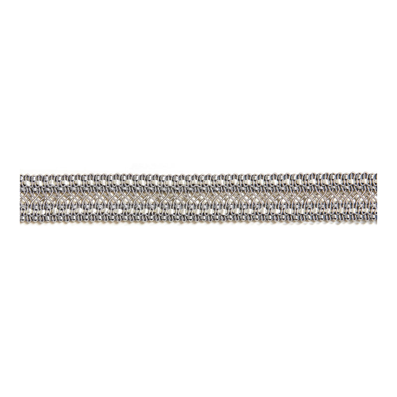 Tissu moderne tressé Selena, Zinc