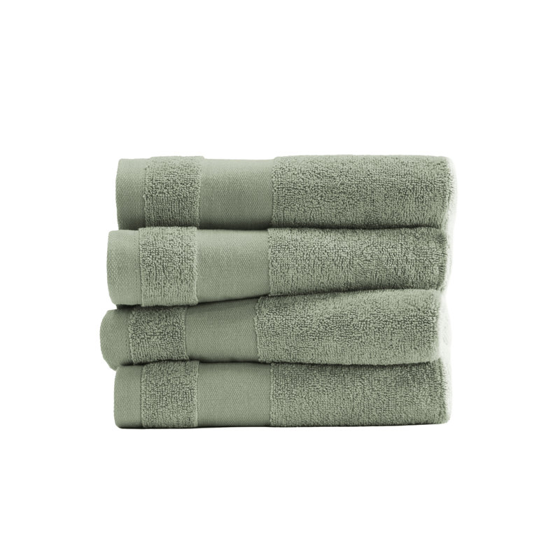 Ensemble de 4 essuie-mains 100% coton, Sauge