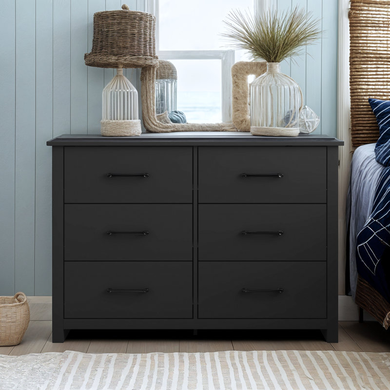 Commode double 6 tiroirs Walter, Noir