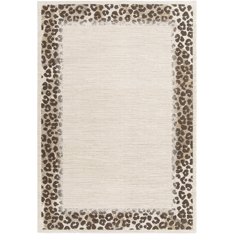 Rectangle Animal Print Area Rug, Beige, Rectangle 120 cm x 170 cm