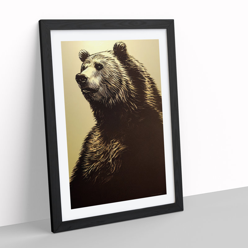 Great Grizzly Bear No.4 - Framed Print, Black, 64cm H x 46cm W x 2cm D