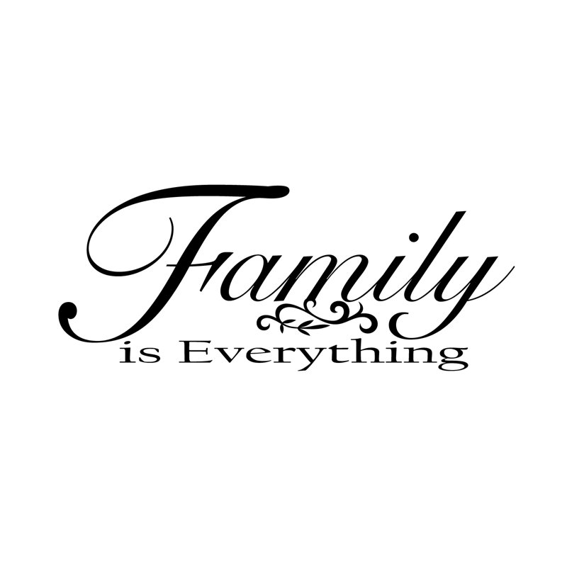 Adhésif décoratif "Family is Everything", Noir, H 12 po x l 30 po x P 0,01 po