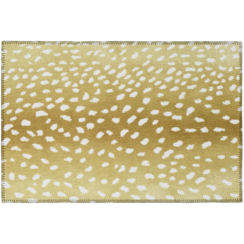 Abdimalik Chenille Washable Animal Print Indoor / Outdoor Rug, Rectangle 5' x 7'6"