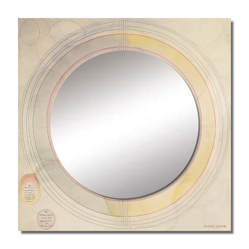 Miroir carré à spirales abstraites Universal Blossoming, 36 po x 36 po