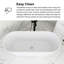 67" Glossy White Acrylic Freestanding Soaking Bathtub