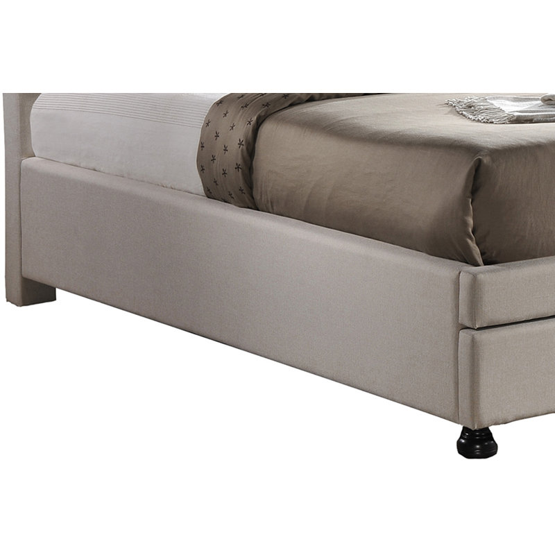 Melwin Upholstered, King Platform Storage Bed, Light Beige 48.25'' H X 97.75'' W X 87.75" L, King, Light Beige