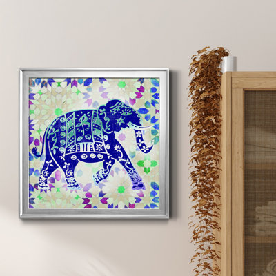 «Painted Elephant I», reproduction d'art graphique sur toile encadrée
