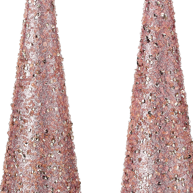 18-24-30"  Sequin And Bead Cone Tree 3 Piece Set