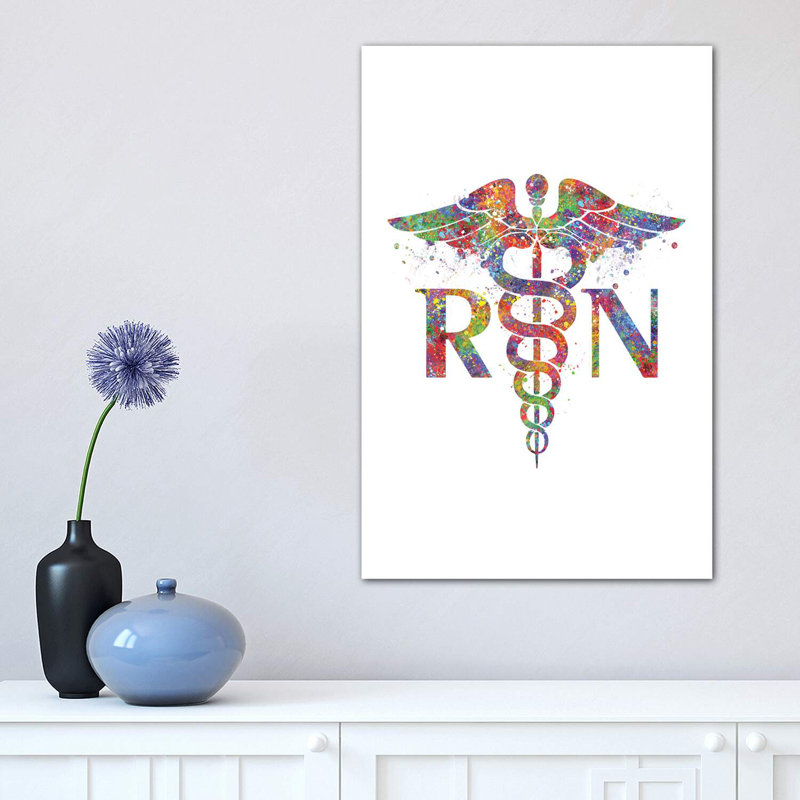 Caduceus RN by Genefy Art - Wrapped Canvas Print, 30.48 cm H x 45.72 cm W