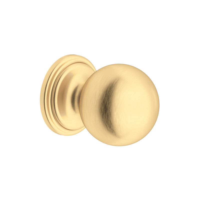 Large Rounded Drawer Pull Knobs, Satin English Gold, 1
