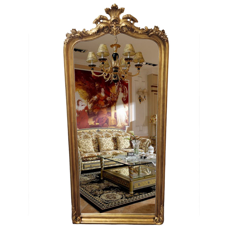 Miroir incliné en bois Daylan, Doré